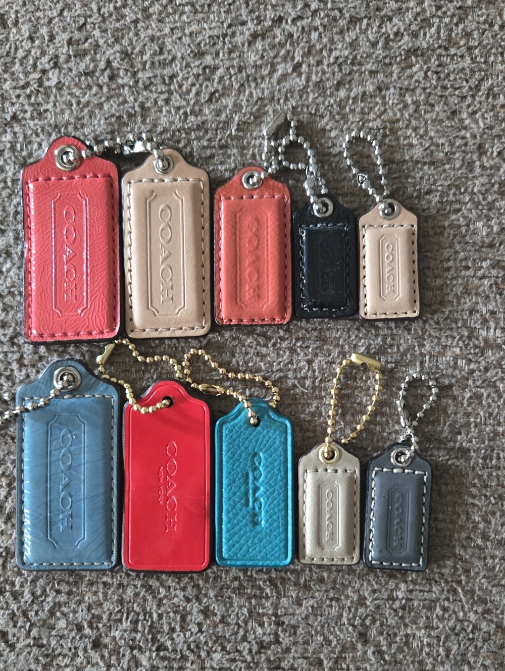 COACH Leather Tag Keychain Set - Assorted Colors